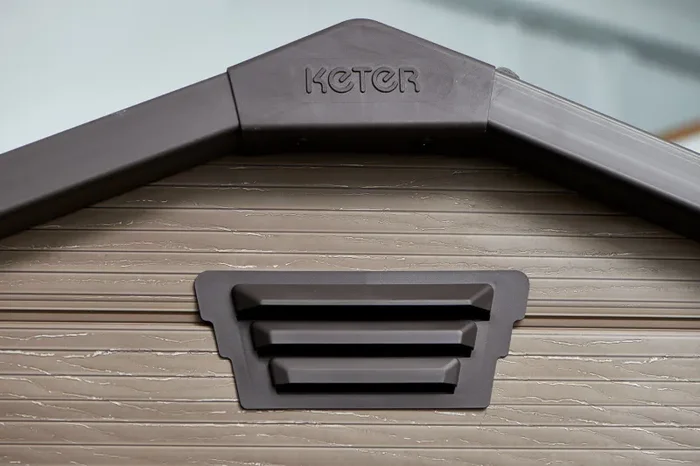 Casetta da Giardino Porta Attrezzi 185,8x227x236,8 cm in Resina Keter Scala 6×8 Noce - immagine 3