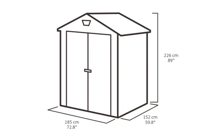 Casetta da Giardino Porta Attrezzi 185x152x226 cmin Resina Effetto Legno Keter Manor 6×5 Nero - immagine 3