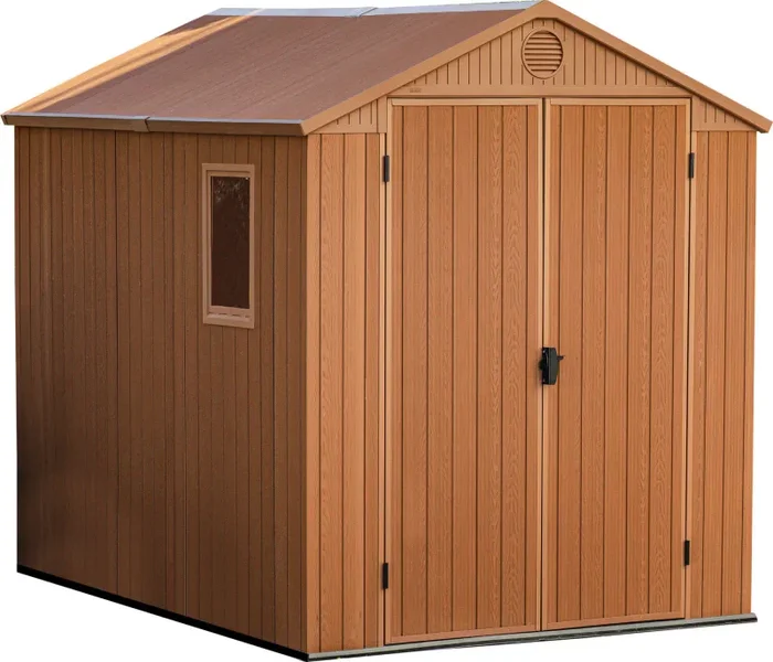 Casetta da Giardino Porta Attrezzi 190x244x221 cm in Resina Keter Darwin Wood 6×8 Marrone