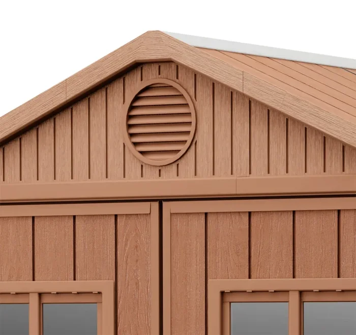 Casetta da Giardino Porta Attrezzi 190x244x221 cmin Evotech+ Keter Darwin 6×8 Marrone - immagine 3