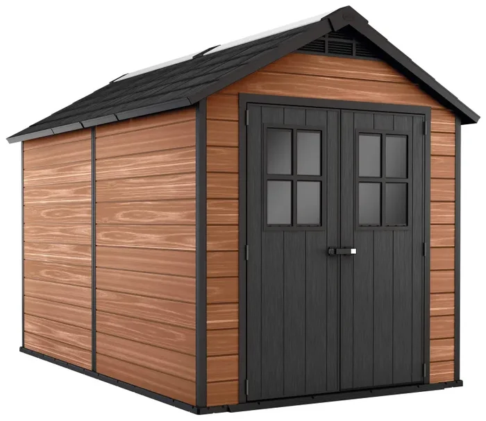 Casetta da Giardino Porta Attrezzi 228x350x252 cmin Evotech+ Keter Newton 7511 Marrone Vendita calda