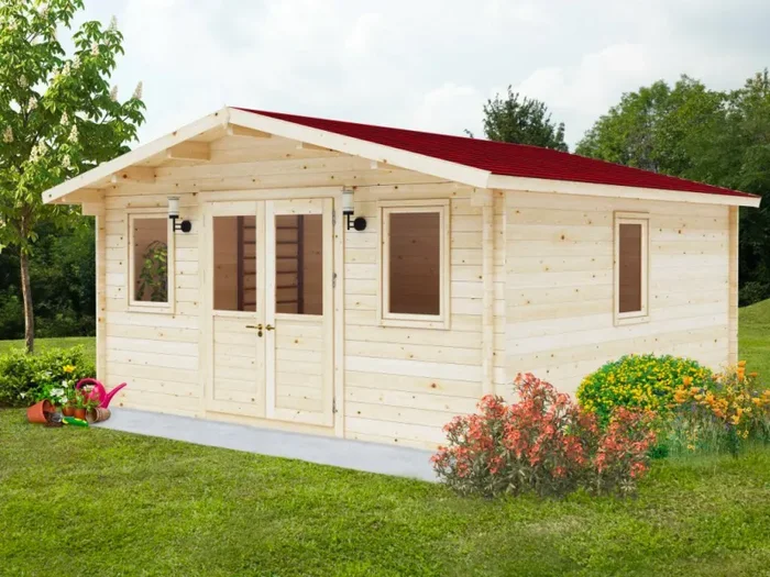 Casetta da Giardino Porta Doppia 3 Finestre 500×500 cm in Legno Lavinia