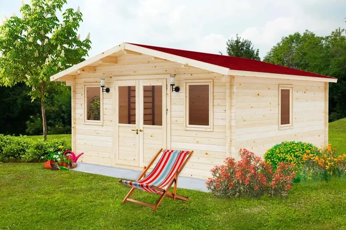 Casetta da Giardino Porta Doppia 3 Finestre 500×500 cm in Legno Lavinia - immagine 2