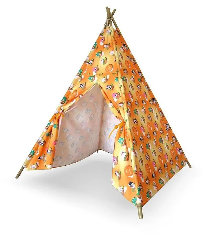 Casetta Tenda Indiana per Bambini in Bamboo e Poliestere Tepee