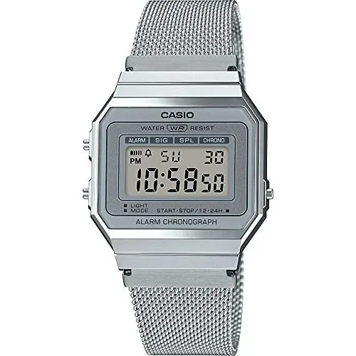 Casio Orologio Digitale Donna con Cinturino in Acciaio Inox A700WEM-7AEF