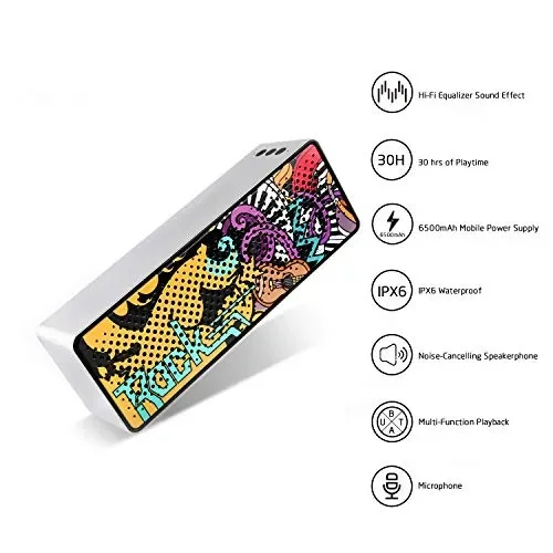 Cassa Bluetooth, Altoparlante Bluetooth Portatili 10W Dual Driver, Argento - immagine 2