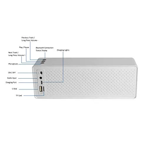 Cassa Bluetooth, Altoparlante Bluetooth Portatili 10W Dual Driver, Argento - immagine 3