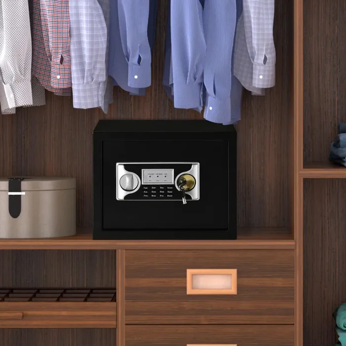 Cassaforte a Mobile Elettroinica a Batteria 38x30x30 cm in Acciaio Nera - immagine 2