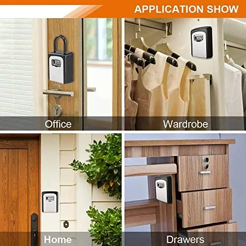 Cassaforte per Chiavi, XBoze Cassetta di Sicurezza Chiavi Argento Online - immagine 3