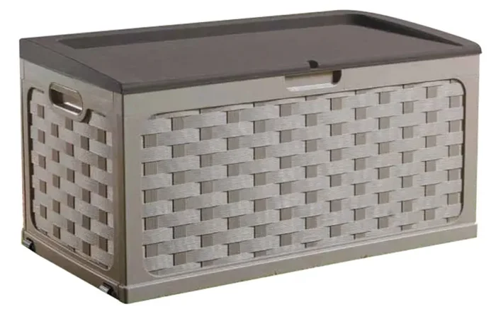 Cassapanca Baule da Esterno Rettangolare 117x56x58 cm in Resina Bauer Marrone