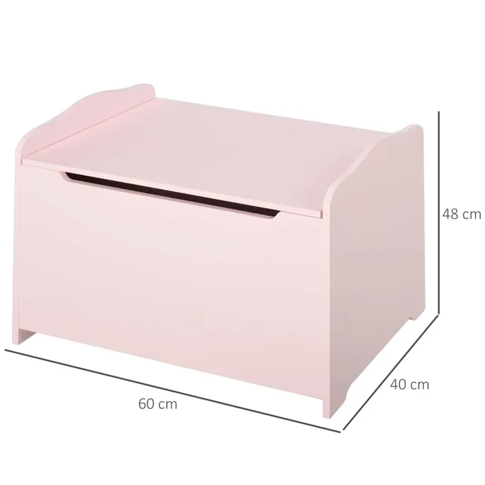 Cassapanca Baule Portagiochi 60x40x48 cm in MDF Rosa - immagine 3