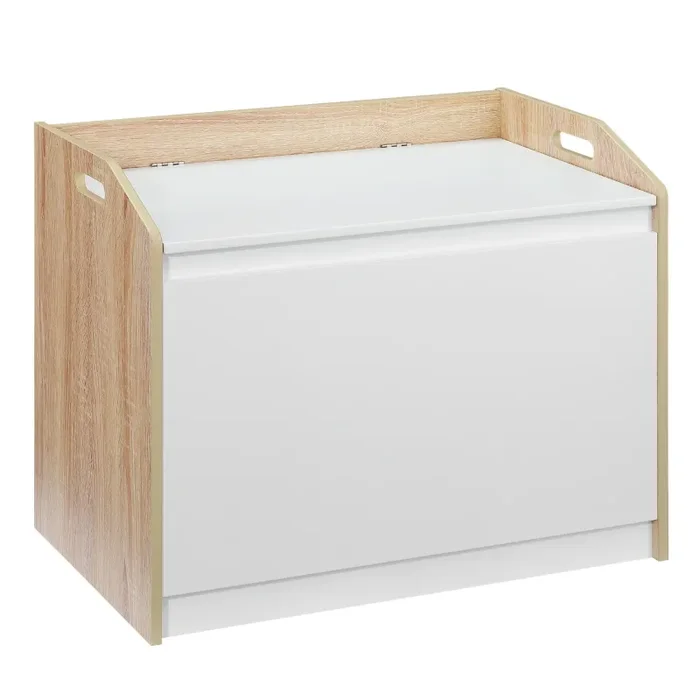 Cassapanca Baule Rettangolare 62,4x40x51,5 cm in MDF Bianca