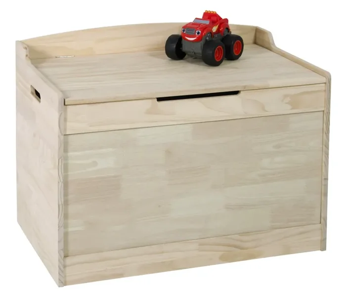 Cassapanca Baule Rettangolarein Legno Pino Grezzo 80x50x60 cm Fumer Sophie - immagine 3