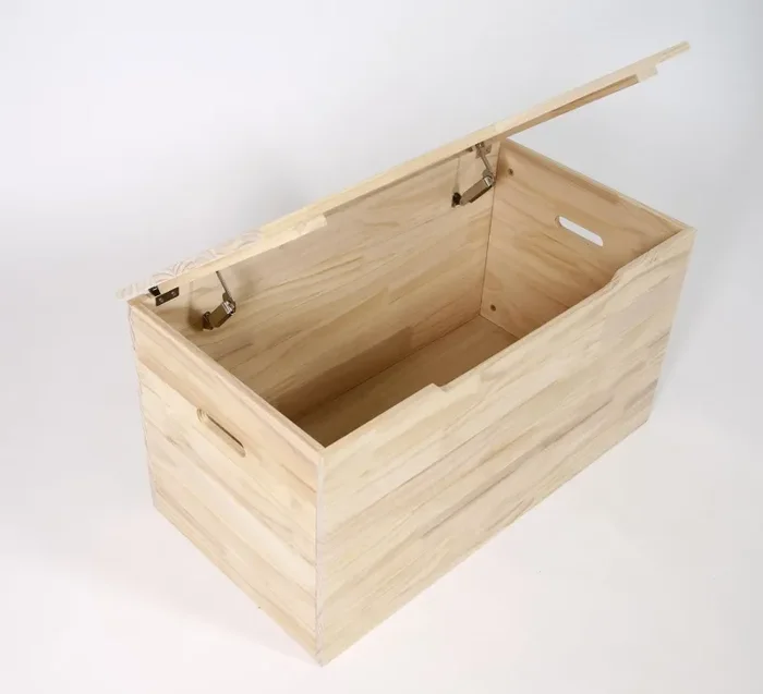 Cassapanca Baule Rettangolarein Legno Pino Grezzo 85x45x45 cm Fumer Super Jolly - immagine 2