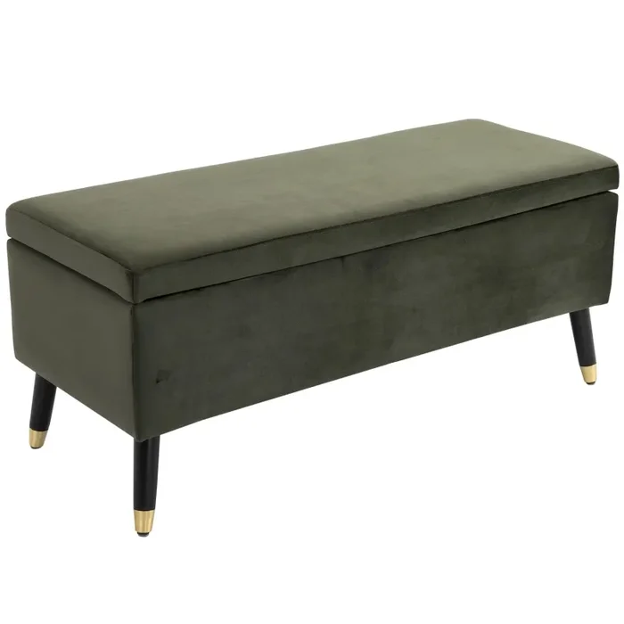 Cassapanca Portaoggetti Multiuso in Tessuto Verde