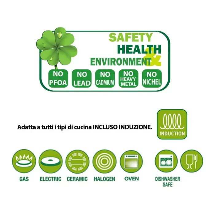 Casseruola 1 Manico in Alluminio Ø 20 cm Antiaderente Induzione Silex Kitchenchef - immagine 3