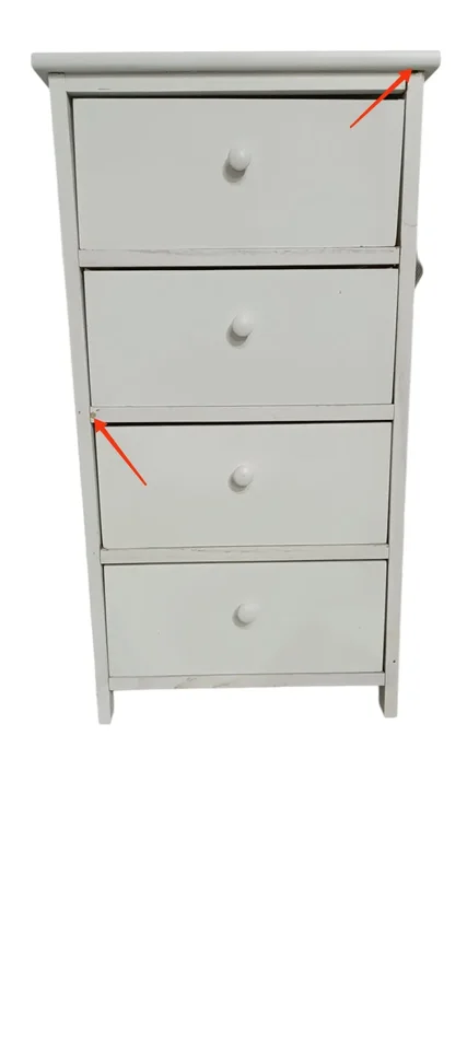 Cassetiera con 4 Cassetti in Legno Paulownia Bianco Fadi Seconda Scelta Vendita online - immagine 2