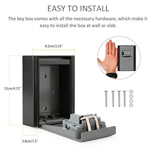 Cassetta Per Chiavi Con Password,Gogotool Scatola Chiave Di Sicurezza Argento Sconti - immagine 3
