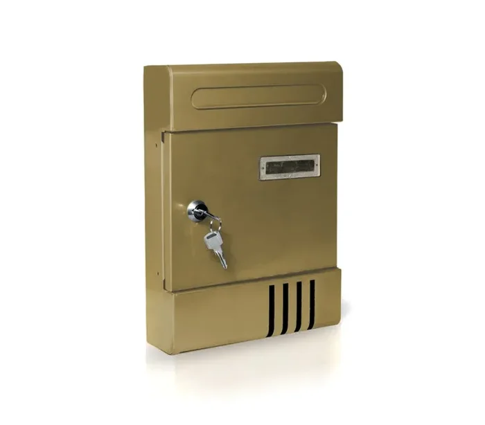 Cassetta Postale 21x7x30 cm Artigian con Serratura in Lamiera Verniciata Oro