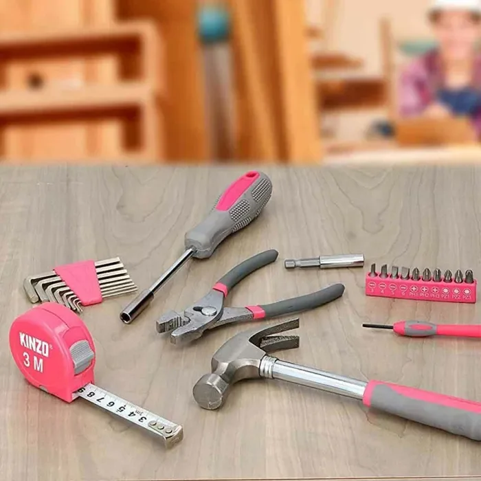 Cassetta Valigetta Attrezzi Porta Utensili da Lavoro Completa 39 pz Rosa Kinzo - immagine 2