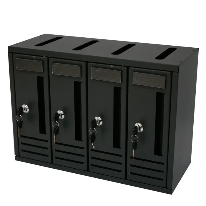Cassette Postali 42x18x30 cm Artigian 4 Posti in Metallo Nero