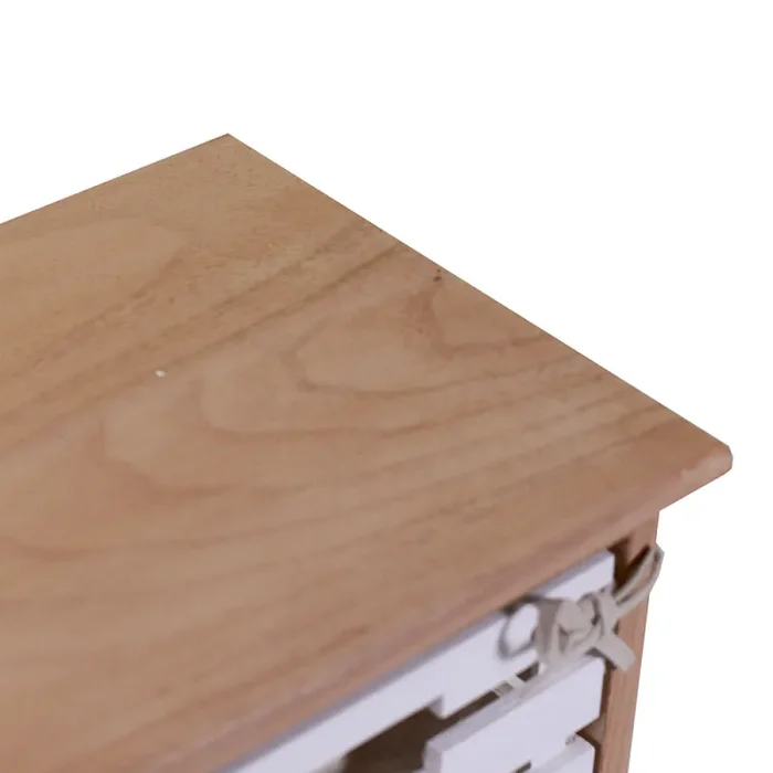 Cassettiera 2 Cassetti in Legno 35x27x47cm Arianna Naturale e Bianca - immagine 3