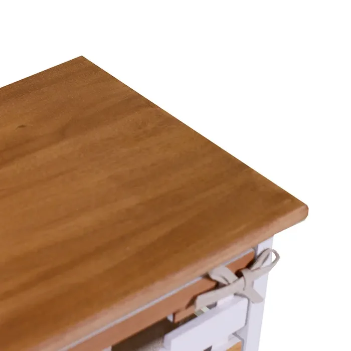 Cassettiera 3 Cassetti in Legno 30x27x66cm Arianna Naturale e Bianca - immagine 2