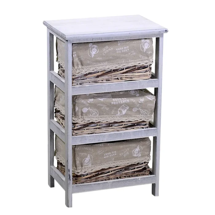 Cassettiera 3 Cassetti in Legno 40x28x66cm Federica