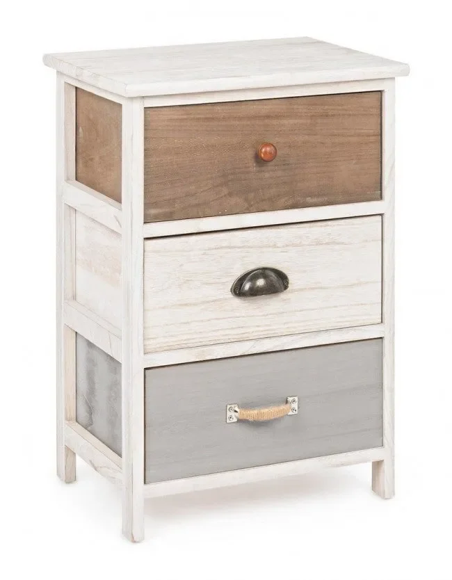 Cassettiera 3 Cassetti Madyson 40×29 in Legno Sconti