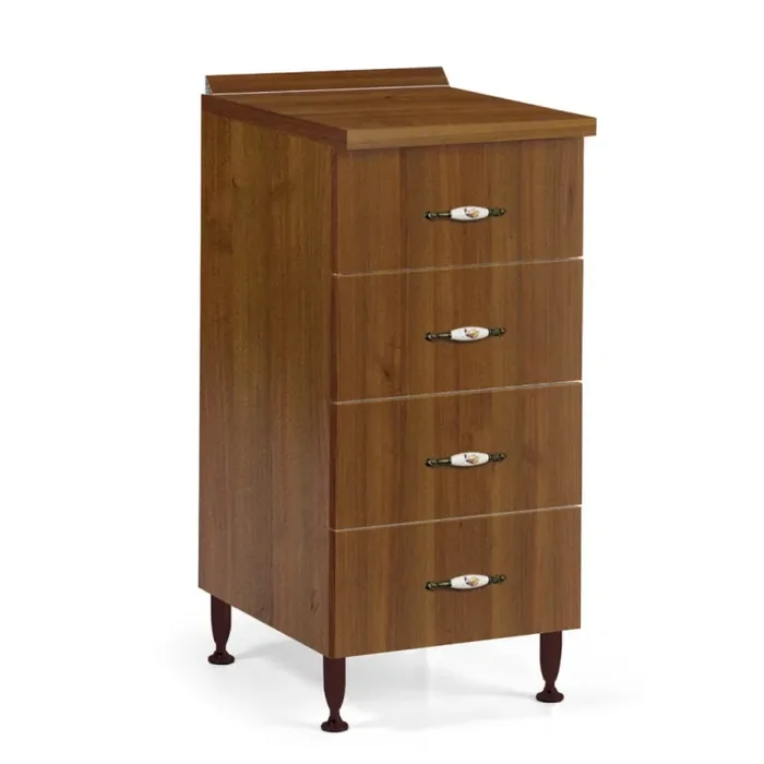 Cassettiera 4 cassetti 40x50x85H cm noce antico - immagine 2