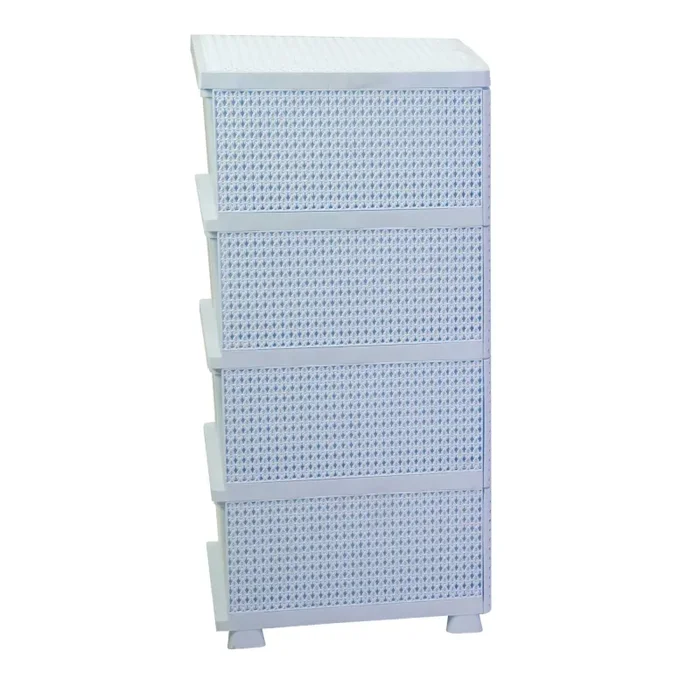 Cassettiera 4 Cassetti 43×36,8xh89,4 cm in Plastica Bianco - immagine 3