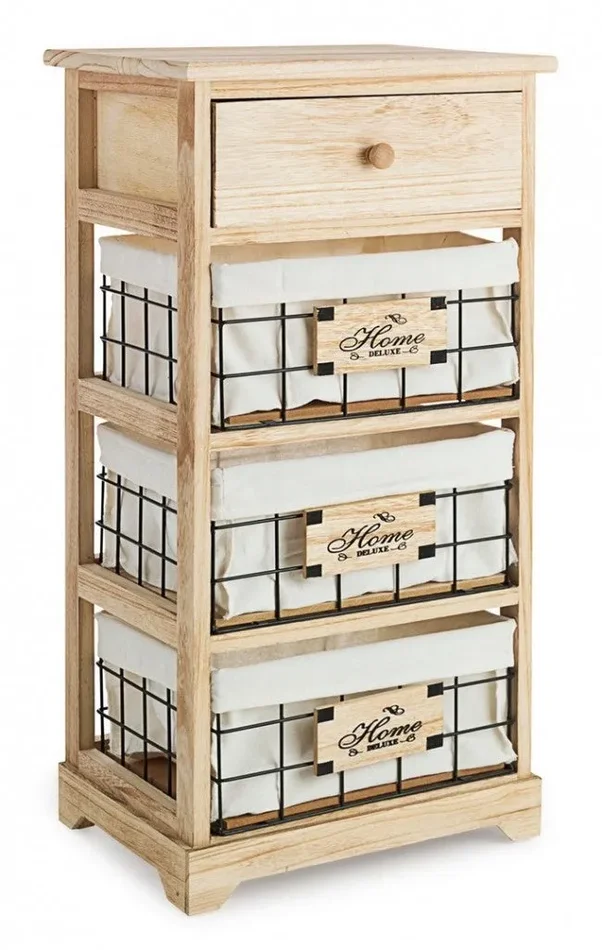 Cassettiera 4 Cassetti Home Deluxe 37×27 in Legno