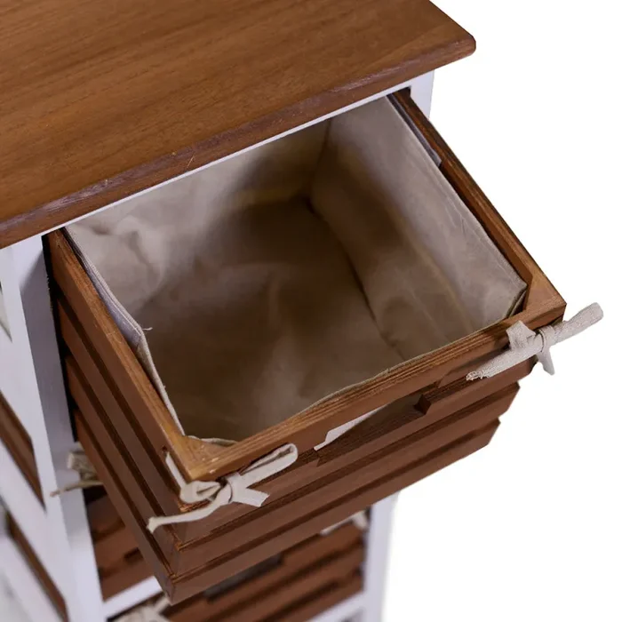 Cassettiera 4 Cassetti in Legno 35x27x85cm Atena Noce e Bianca In saldo - immagine 2