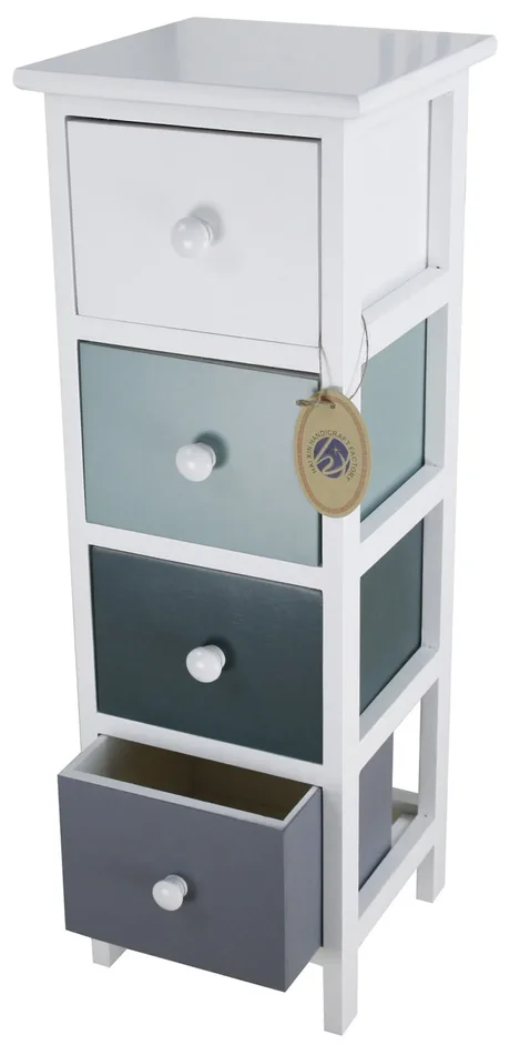 Cassettiera 4 Cassetti in Legno Massello 25x25x71 cm Fumer Rosy