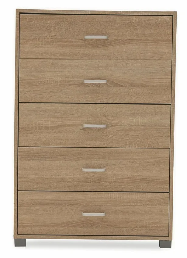 Cassettiera 5 Cassetti 68x40x101 cm in MDF Soriani Rovere - immagine 2