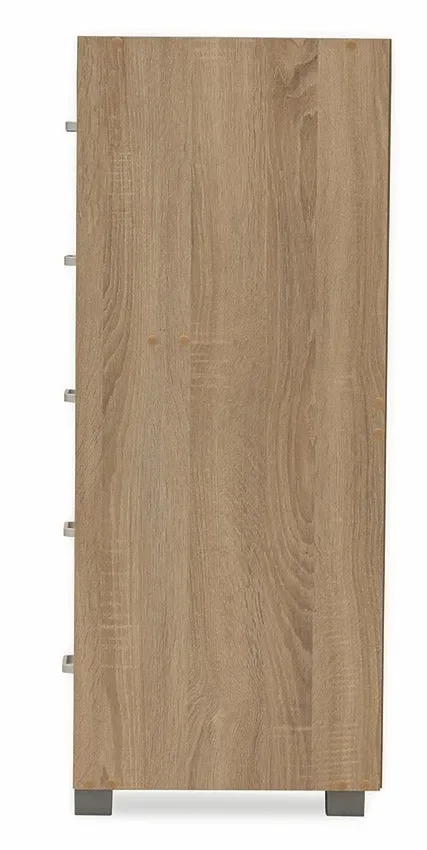 Cassettiera 5 Cassetti 68x40x101 cm in MDF Soriani Rovere - immagine 3