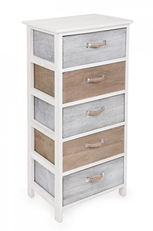 Cassettiera 5 Cassetti Meredith 40×29 in Legno