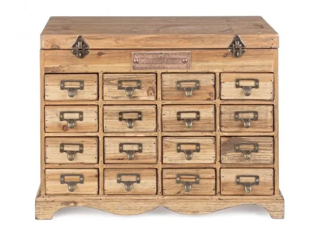 Cassettiera Appoggio 16 Cassetti Sixtem in Legno - immagine 2