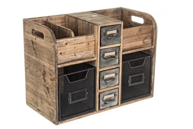 Cassettiera Appoggio 6 Cassetti Officina J01 in Legno