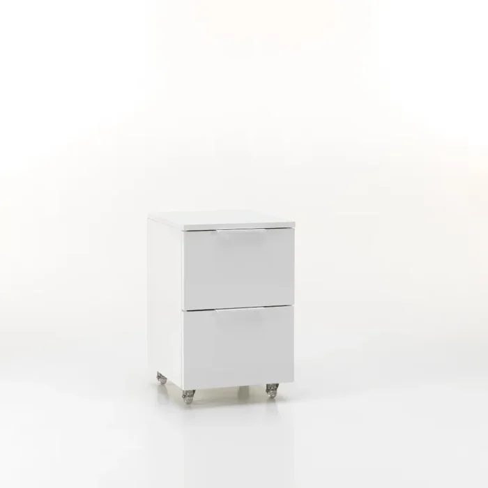 Cassettiera con Ruote 2 Cassetti 35x38x57 cm in Legno TFT Kato Bianco Opaco