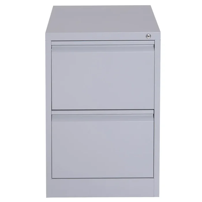 Cassettiera da Ufficio per Documenti 2 Cassetti con Chiusura di Sicurezza in Acciaio 47x62x72 cm