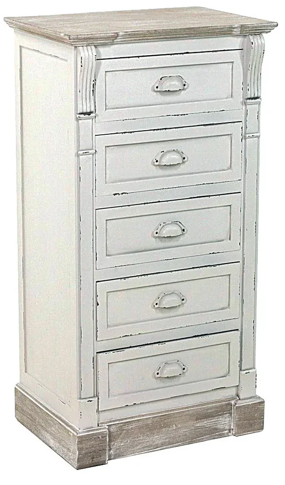 Cassettiera in Legno 5 Cassetti Provenza