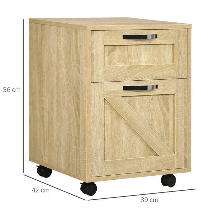 Cassettiera Portadocumenti da Ufficio 39x42x56 cm in Truciolato Legno Naturale - immagine 3