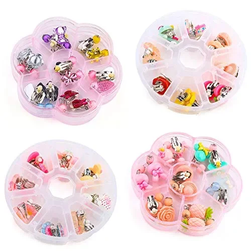 CASSIECA 30 paia Orecchini Clip Ragazze Bambina Nessun di Design… - immagine 2