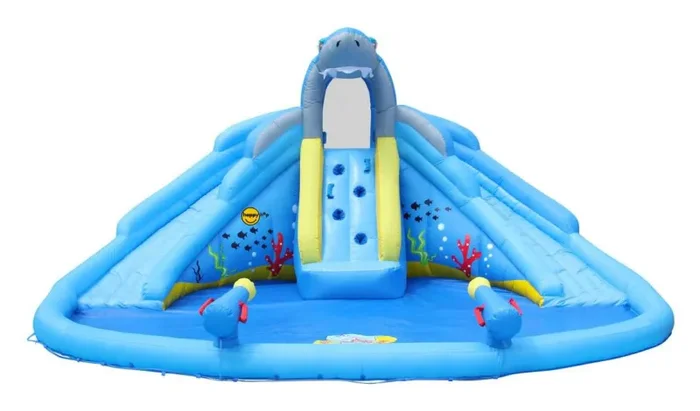 Castello Giostra Gonfiabile Acquatico Shark Splash Center con Pompa Happy Hop Vendita online - immagine 3