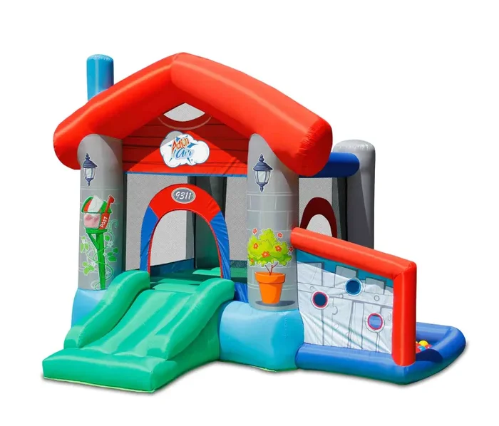 Castello Gonfiabile per Bambini Little Village 300x280x215 cm Portata Massima 135 kg - immagine 3