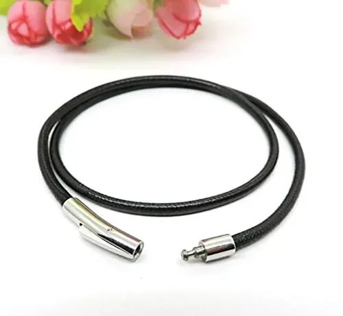 Catena di Cuoio per Collana Uomo e Donna – Vera pelle liscia – Chiusura in… Saldi - immagine 2