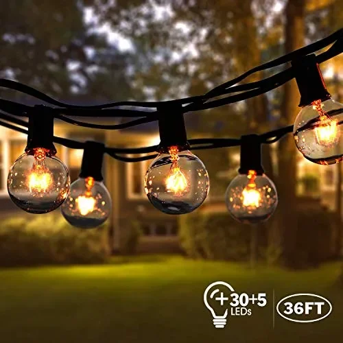 Catena Luminosa Esterno,VIFLYKOO 36 FT Luci Stringa con 30 G40 30+5