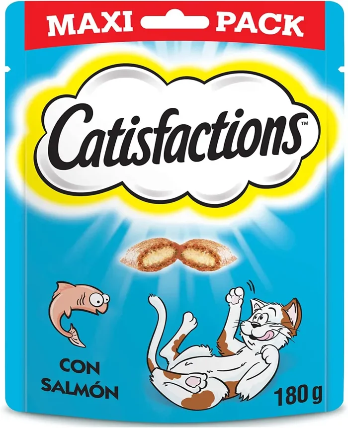 Catisfactions con Snack per Gatto Delizioso Salmone – Confezione da 6 Pezzi