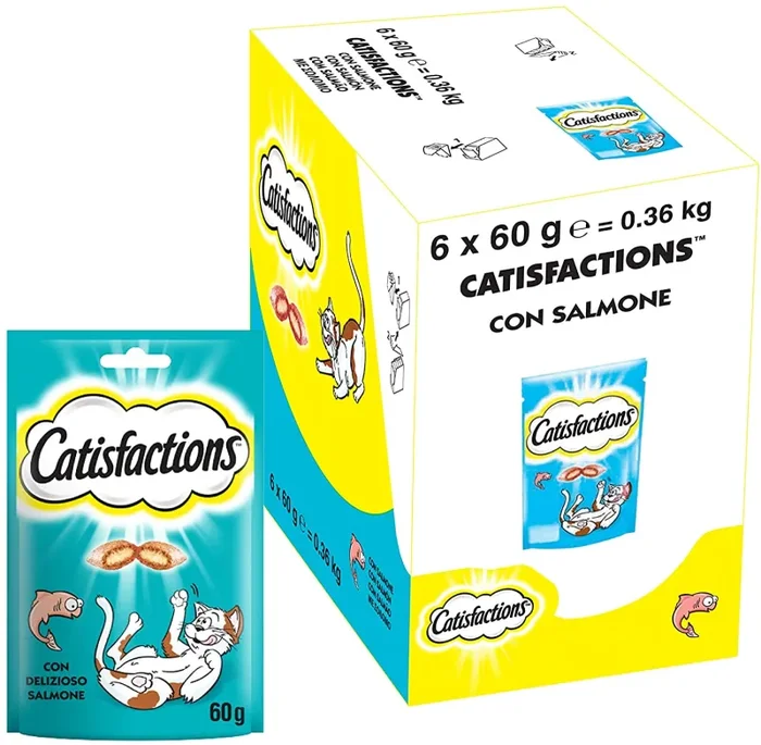 Catisfactions con Snack per Gatto Delizioso Salmone – Confezione da 6 Pezzi - immagine 2